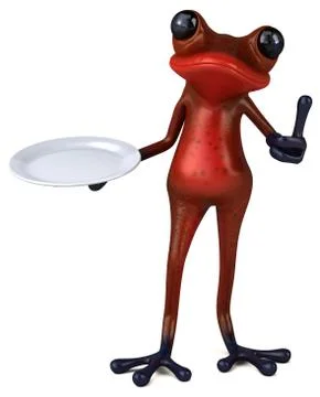 Fun red frog - 3D Illustration Stock Illustration