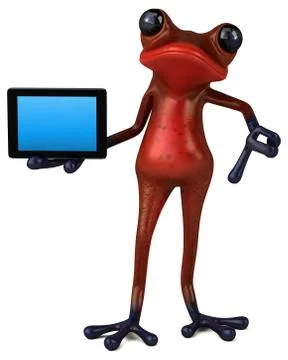 Fun red frog - 3D Illustration Illustrazione stock