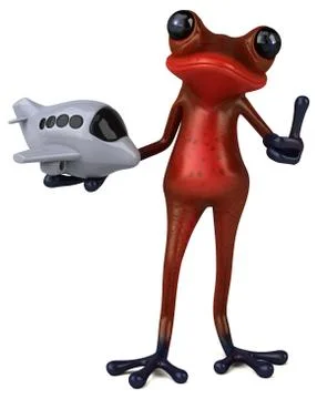 Fun red frog - 3D Illustration Stock Illustration