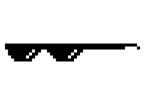 Fun retro pixel sun glass icon, life style meme sunglasses thug, vector illus Stock Illustration