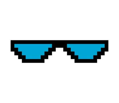 Fun retro pixel sun glass icon, life style meme sunglasses thug, vector illus Stock Illustration