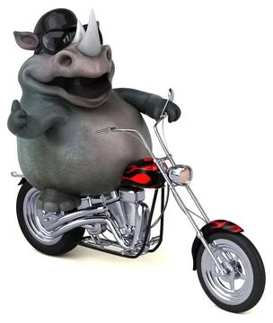 Fun rhino - 3D Illustration Stock Illustration
