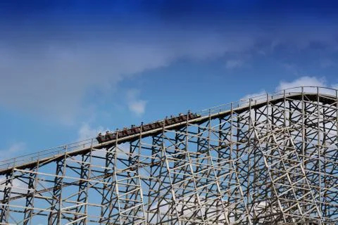 Fun on a roller coaster. Stock Photos