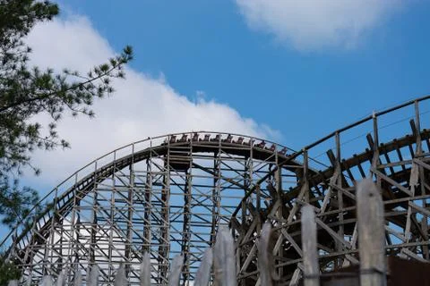 Fun on a roller coaster. Stock Photos