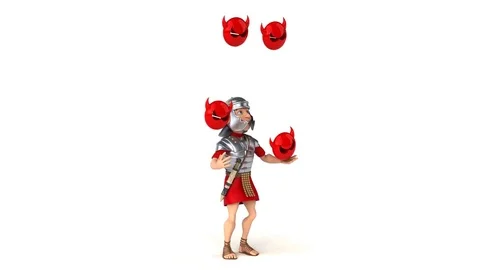 Fun roman soldier - 3D Animation Stock Footage 80762045