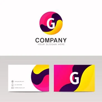 Fun round G letter logo sign. Abstract circle shape icon vector design. Stock Illustration
