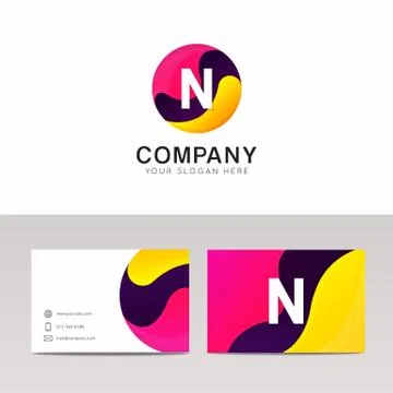 Fun round N letter logo sign. Abstract circle shape icon vector design. Stock Illustration