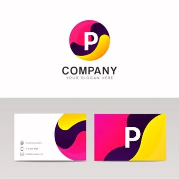 Fun round P letter logo sign. Abstract circle shape icon vector design. Stock Illustration