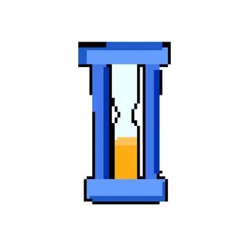 Fun sand timer kids pixel art vector illustration Stock Illustration