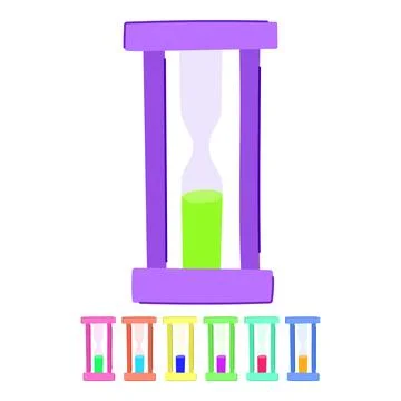 Fun sand timer kids vector cartoon graphic Stock Illustration