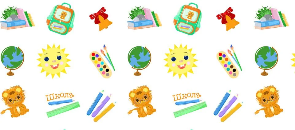 Fun school life pattern for any material 02 Stock Illustration