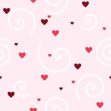 Fun Seamless Heart Pattern on Pink Stock Illustration
