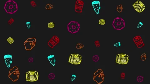 A fun, seamless looping pattern background animation. Features colorful neo.. Stock Footage 323531686