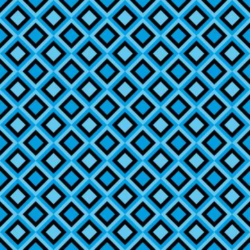 Fun seamless pattern with black and blue diamonds Stock Illustration