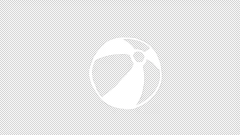 Fun simple white summer beachball line icon animation on an alpha channel Stock Footage 276329755