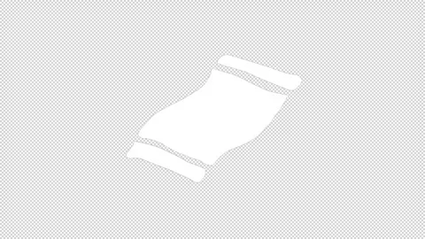 Fun simple white summer beachtowell line icon animation on an alpha channel Stock Footage 276329464
