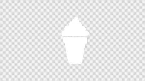 Fun simple white summer ice cream line icon animation on an alpha channel Stock Footage 276329336