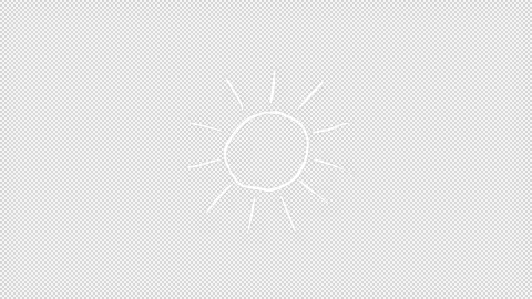 Fun simple white summer sun line icon animation on an alpha channel Stock Footage 276328721