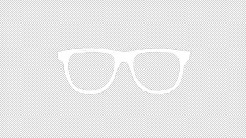Fun simple white sunglasses summer line icon animation on an alpha channel Stock Footage 276329313