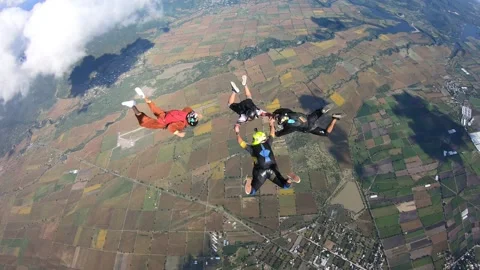 Fun skydive jump Stock Footage 220034891