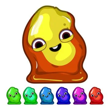 Fun slime character cartoon vector graphic Stock Illustration