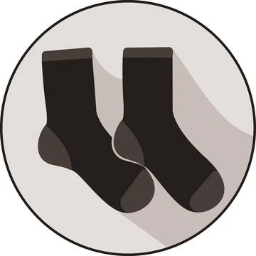 Fun socks icon, featuring sleek flat design that captures the essence of fashion Stock Illustration