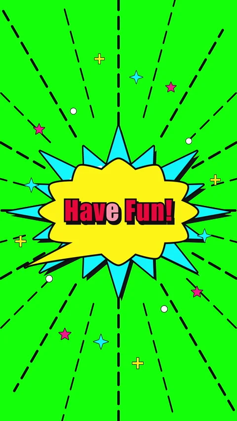 Fun speech bubble animation with comic rays, loop footage, retro vibe Stock Footage 346645872