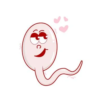 Fun sperm icon.  character Illustrazione stock