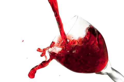 Fun spirts splash pour action red wine glass celebration party lifestyle happy Foto stock