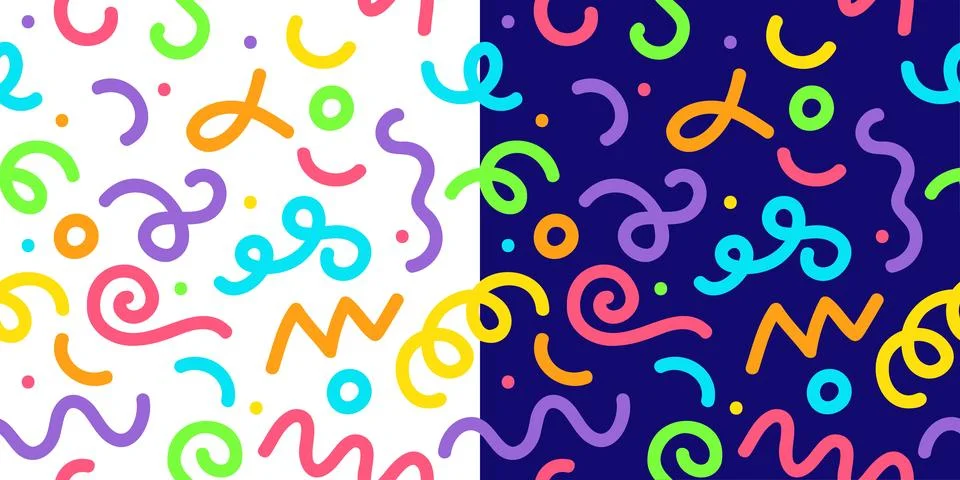 Fun squiggle seamless pattern or background Illustrazione stock