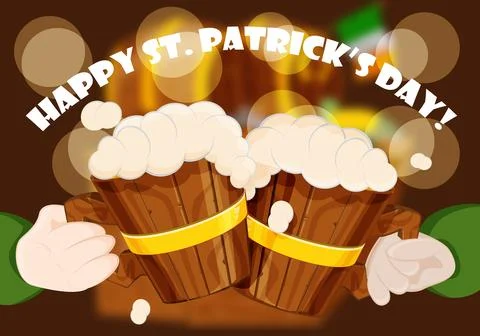 Fun st patrick celebration with beer and friend Illustrazione stock