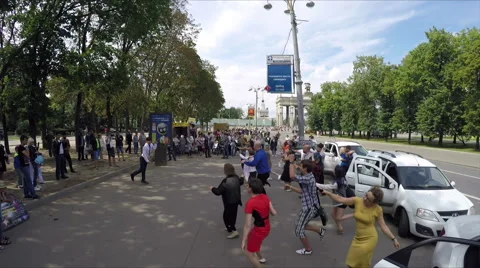 Fun street dance Stock Footage 54618931