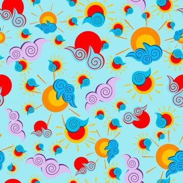 Fun summer illustration seamless pattern Stock Illustration