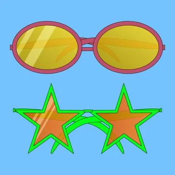 Fun Summertime Sunglasses Vector Stock Illustration