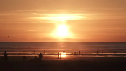 Fun In The Sun Beach Crowd Setting Stock-Footage 153435151
