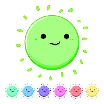 Fun sun character cartoon vector graphic Stock Illustration