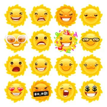 Fun Sun Emojis Stock Illustration