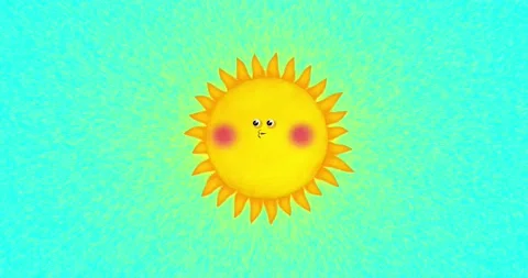 Fun sun with rays and mimics isolated. Alpha channel included Stock Footage 237524770