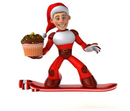Fun Super Santa Claus - 3D Illustration Stock Illustration