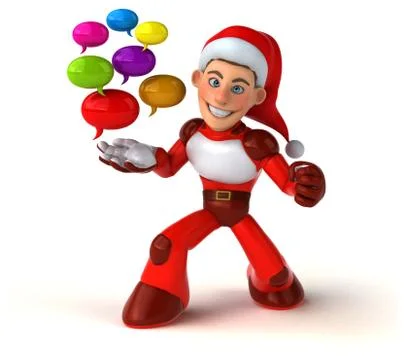 Fun Super Santa Claus - 3D Illustration Stock Illustration