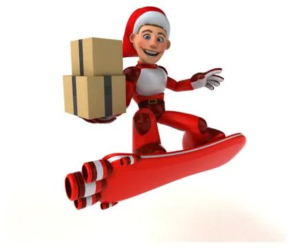 Fun Super Santa Claus - 3D Illustration Stock Illustration