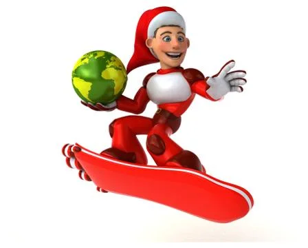 Fun Super Santa Claus - 3D Illustration Stock Illustration