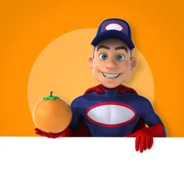 Fun superhero - 3D Illustration Ilustração Stock