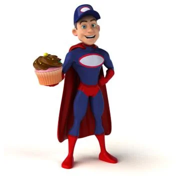 Fun superhero - 3D Illustration Stock Illustration