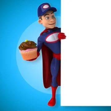 Fun superhero - 3D Illustration Stock Illustration