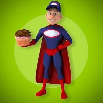 Fun superhero - 3D Illustration Stock Illustration
