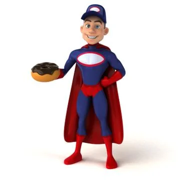 Fun superhero - 3D Illustration Stock Illustration