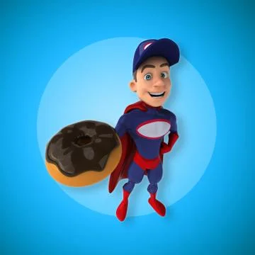Fun superhero - 3D Illustration Stock Illustration