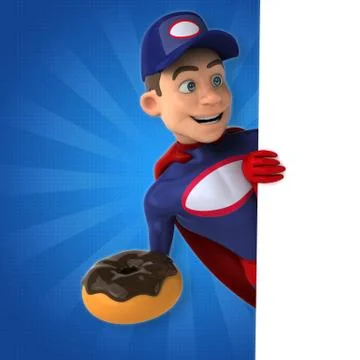 Fun superhero - 3D Illustration Stock Illustration