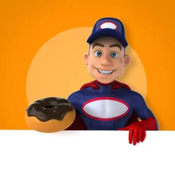 Fun superhero - 3D Illustration Stock Illustration